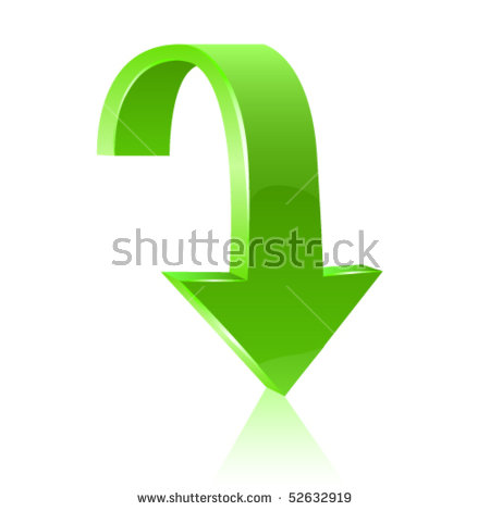 Green arrow, red arrow, shiny icon. Stock image and royalty-free 