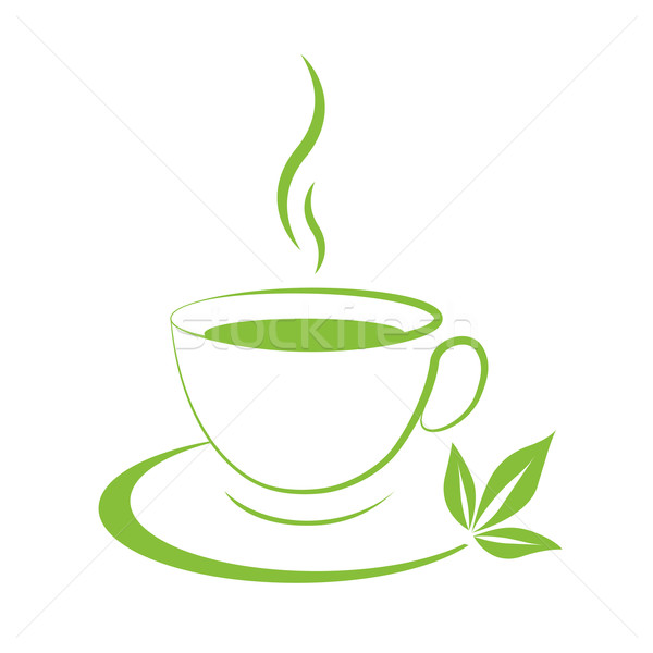 Icon of green tea cup Royalty Free Vector Image