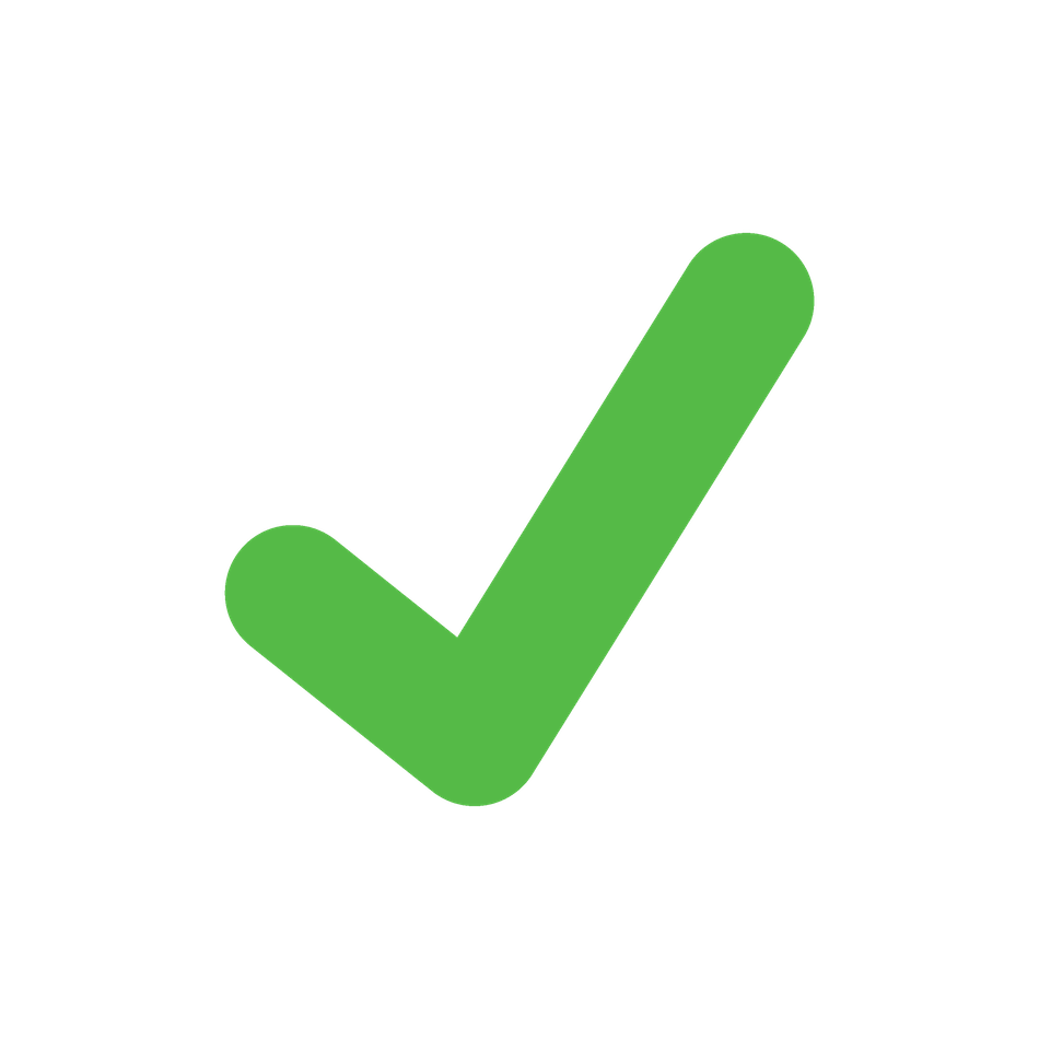 Green tick. Green check mark. Tick symbol, icon, sign in green 