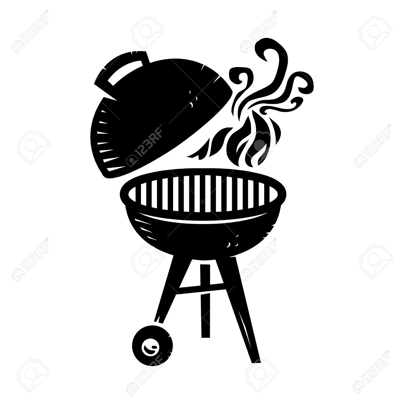 Grill pan icon with shadow Royalty Free Vector Clip Art Image 