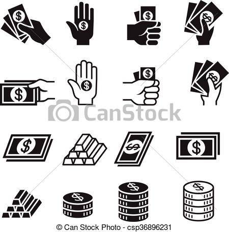 Dollars money bag on a hand - Free commerce icons