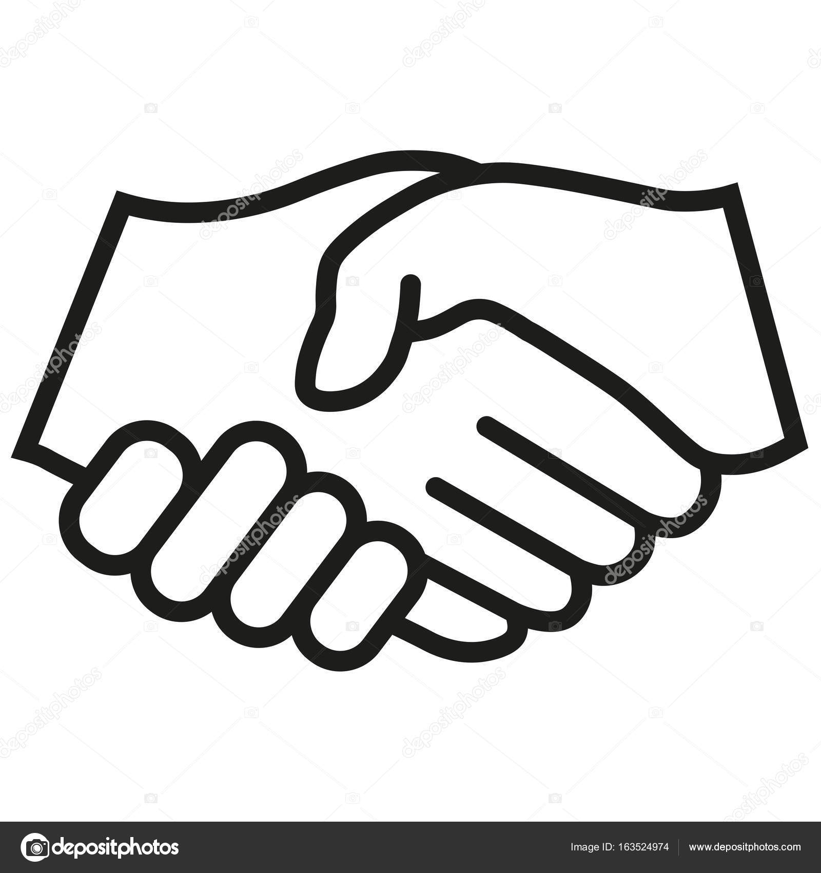 Handshake icon vector sillouette black business hands shake over 
