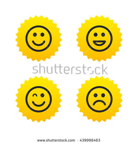 A coloured set of happy/sad icons and 0-9 number icons web design 