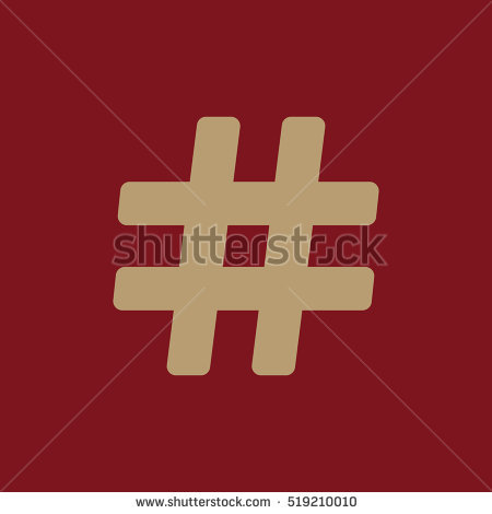 The hash love icon. hashtag heart symbol. flat vector clipart 