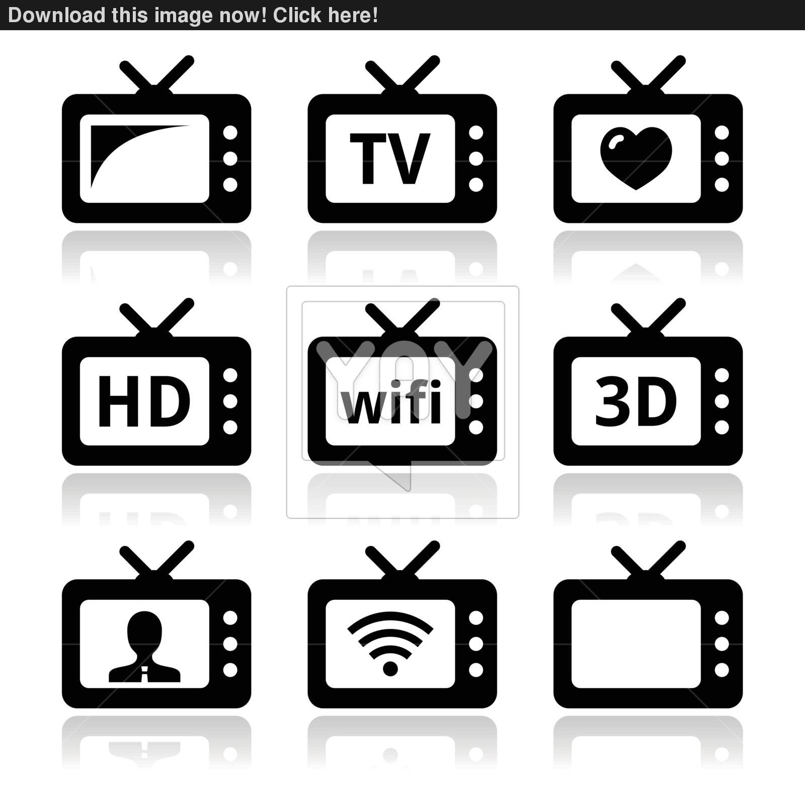 Hd Tv Icon Flat Graphic Design Vector Art | Getty Images