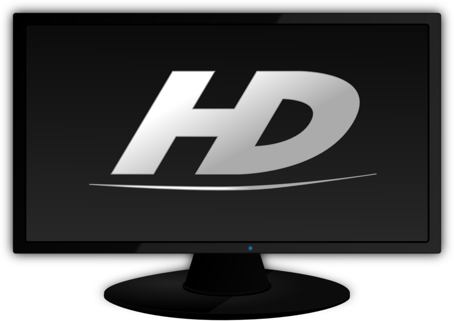 Cartoon-style TV Icon with HDTV wording on screen Stock photo 
