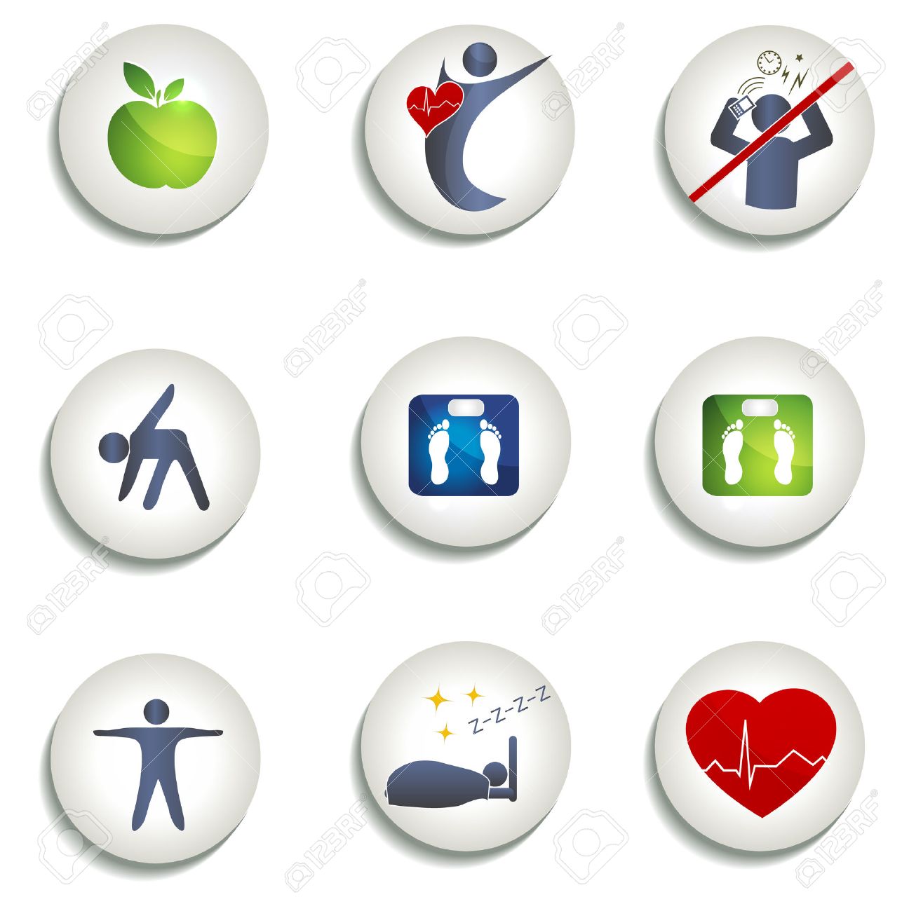Healthy living icons Royalty Free Vector Image