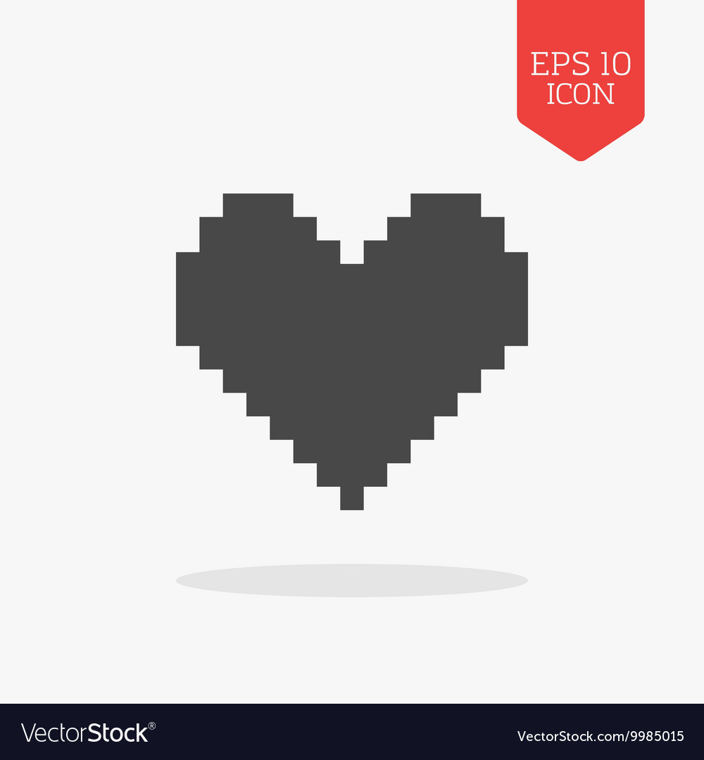 Heart pixel isolated icon Royalty Free Vector Image