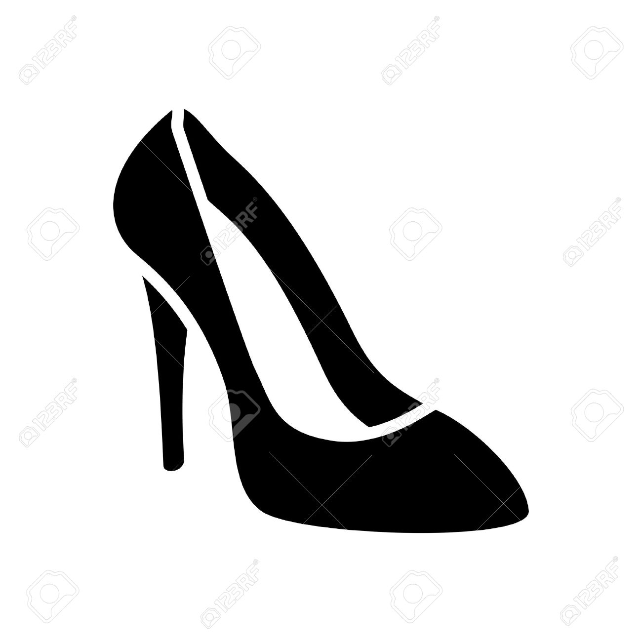 Female shoe with high heel icon Royalty Free Vector Clip Art Image 