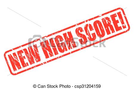 New high score red rubber stamp over a white background. clipart 