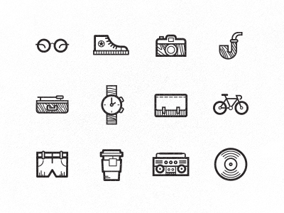 Freebie Hipster Icon Set by Skybox Creative - Dribbble