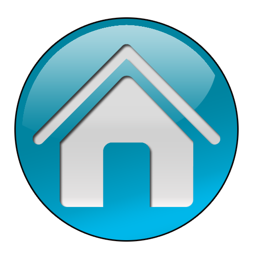 Home sign icon. Main page button. Navigation symbol. Circle flat 