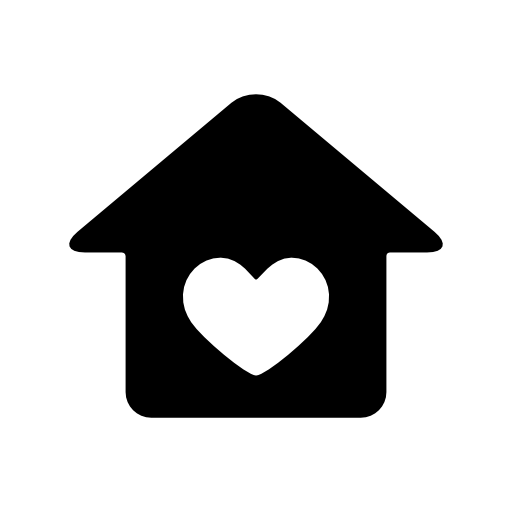 Birds home shape with a heart entrance - Free shapes icons