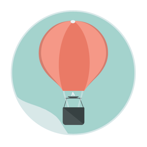 Hot air balloon icon. Flat 3d vector isometric illustration hot 