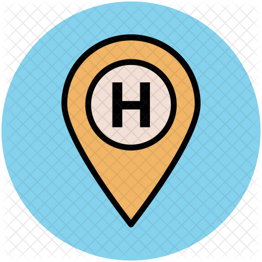 Red map pointer with hotel icon Royalty Free Vector Image