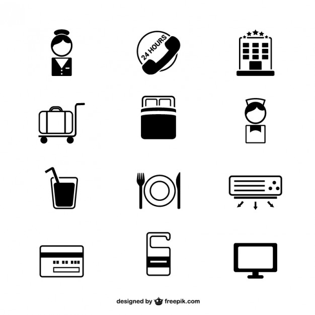 Free Hotel Icon Set - Download Free Vector Art, Stock Graphics 