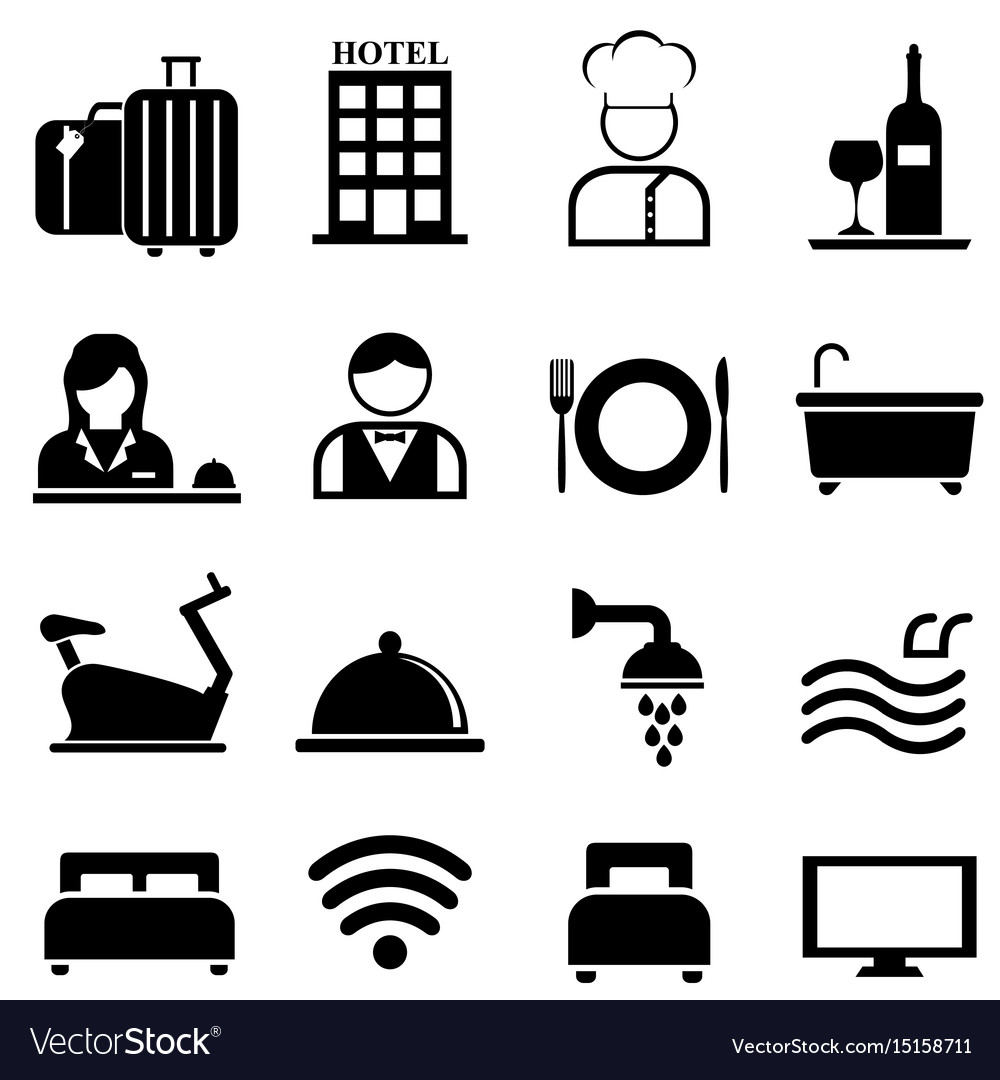 Hotel icons vector material - Life Icons free download