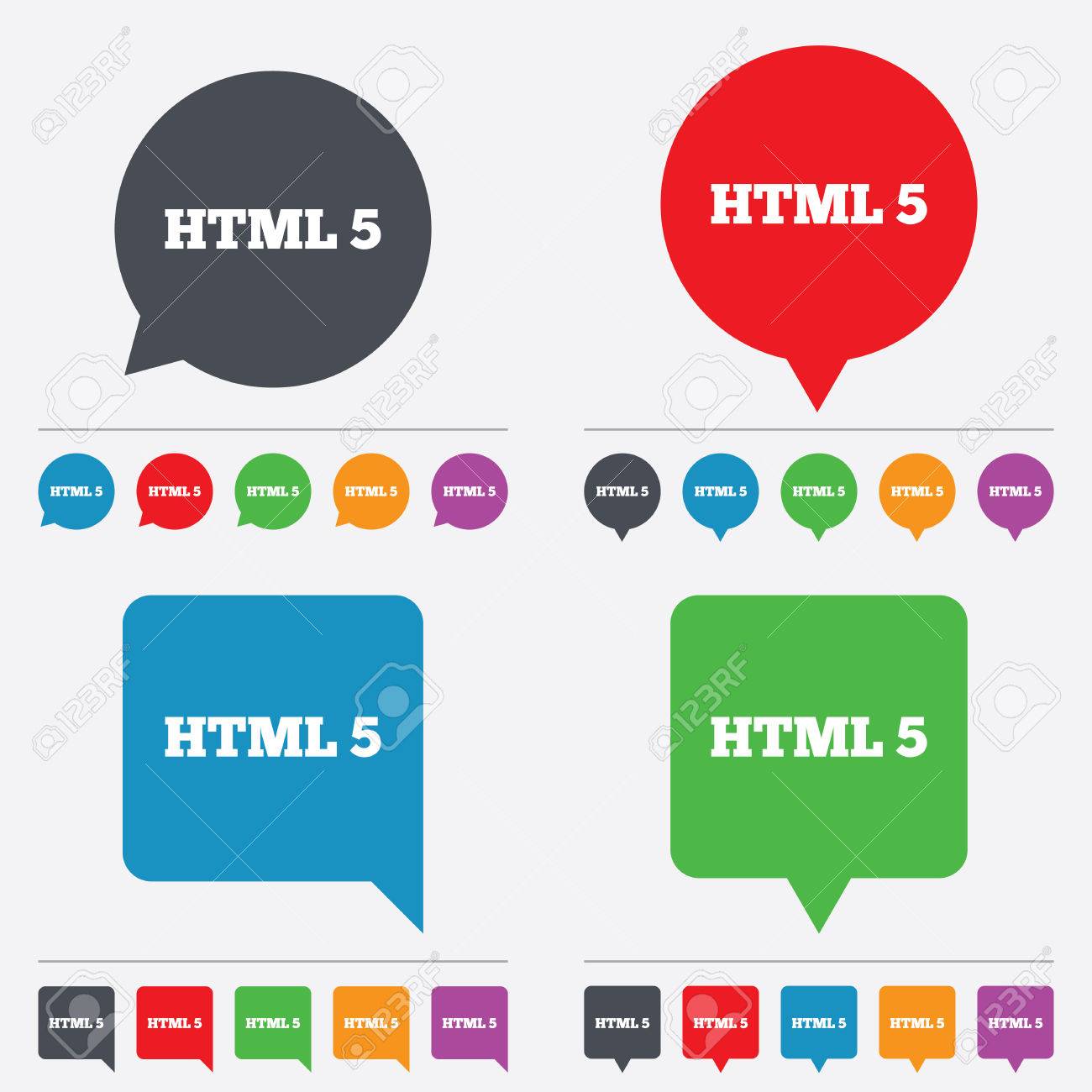 Web Social Icons Set  HTML5 Logo Style | Icons | Graphic Design 