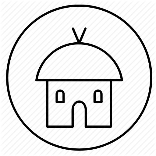 Abstract hut glyph style vector icon. Abstract monochrome 
