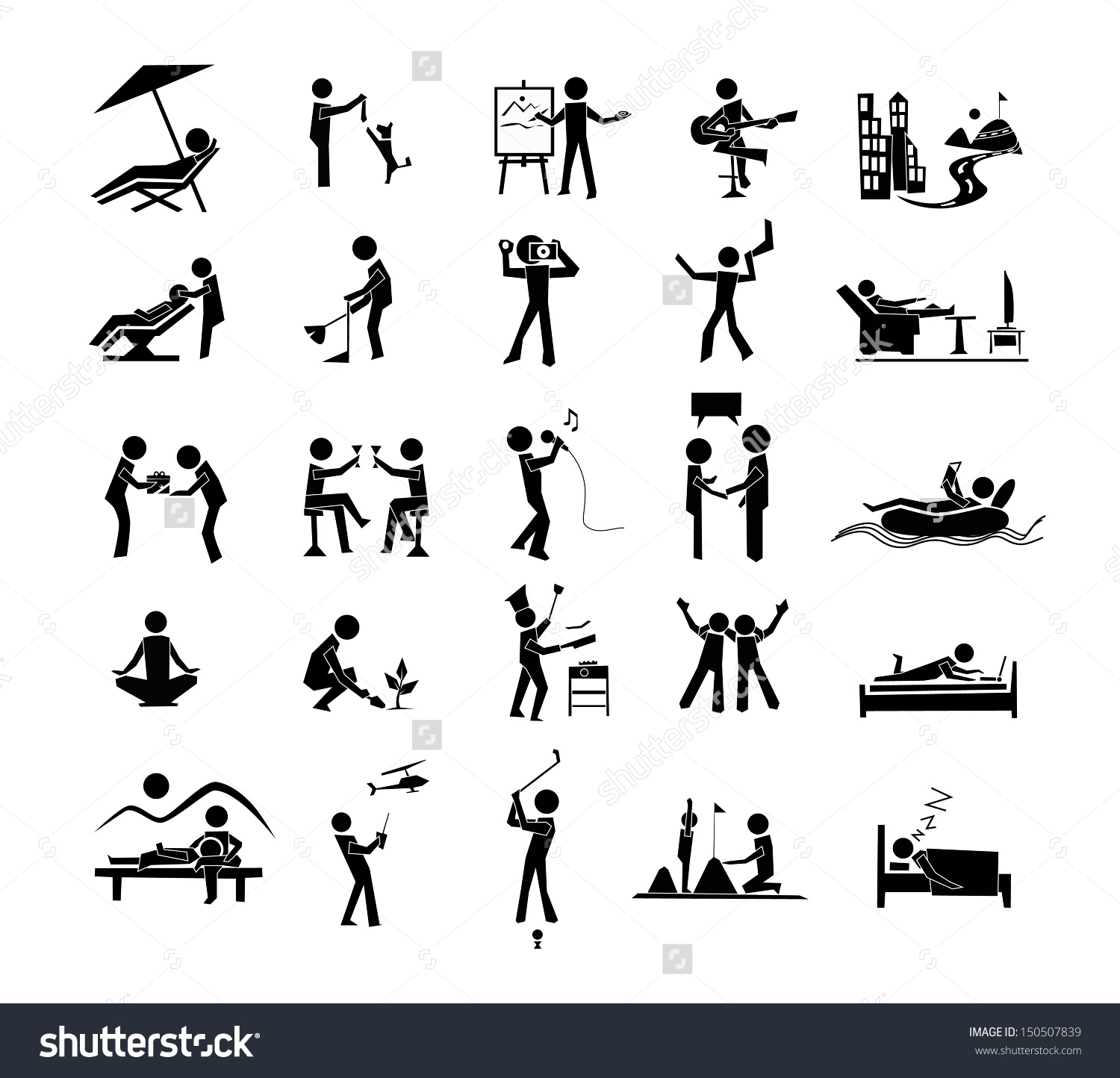 Winter sports and activity outline icon set. Winter sports 