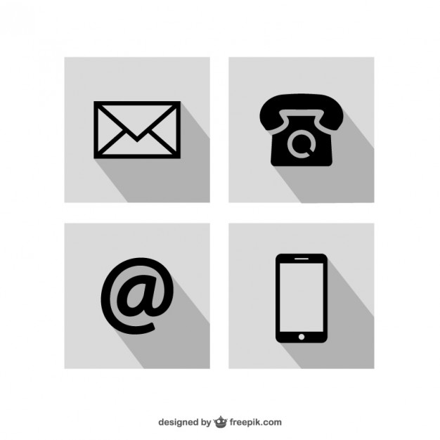 Contact icons set Vector | Free Download