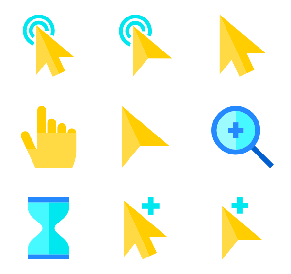 Computer Mouse Click Pointer Cursor Arrow Flat Icon For Apps 