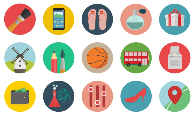 Office flat icons collection Vector | Free Download