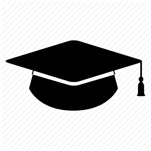 Graduation cap sign icon. Higher education symbol. Circle flat 