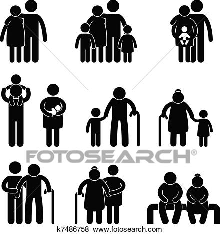 Family of four with two minors and two adults Icons | Free Download