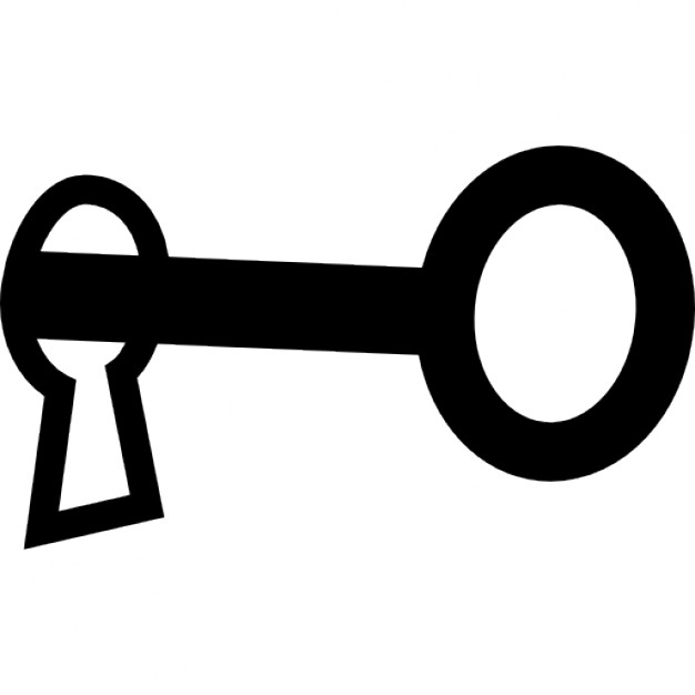Key silhouette security tool interface symbol of password - Free 