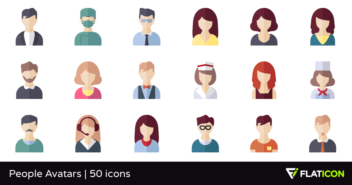 Peoples careers icons various colored types hexagon isolation Free 