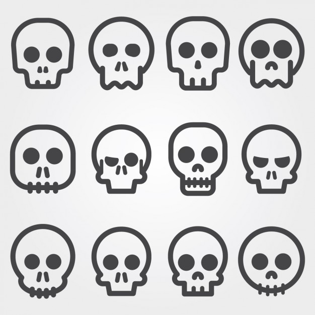 Skull icons collection Vector | Free Download