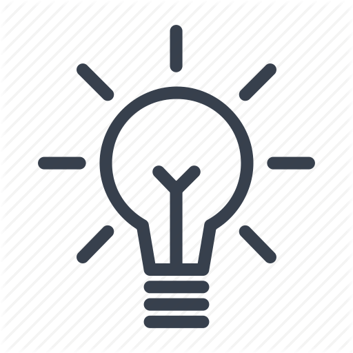 Idea Light Bulb Icon With Happy Face. Shining Line Round Effect 