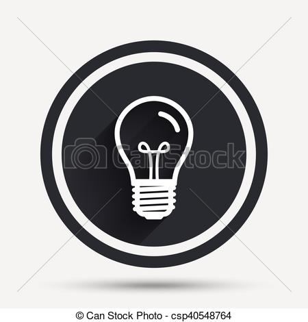 Light Bulb Icon. Lamp E14 Screw Socket Symbol. Illumination Sign 