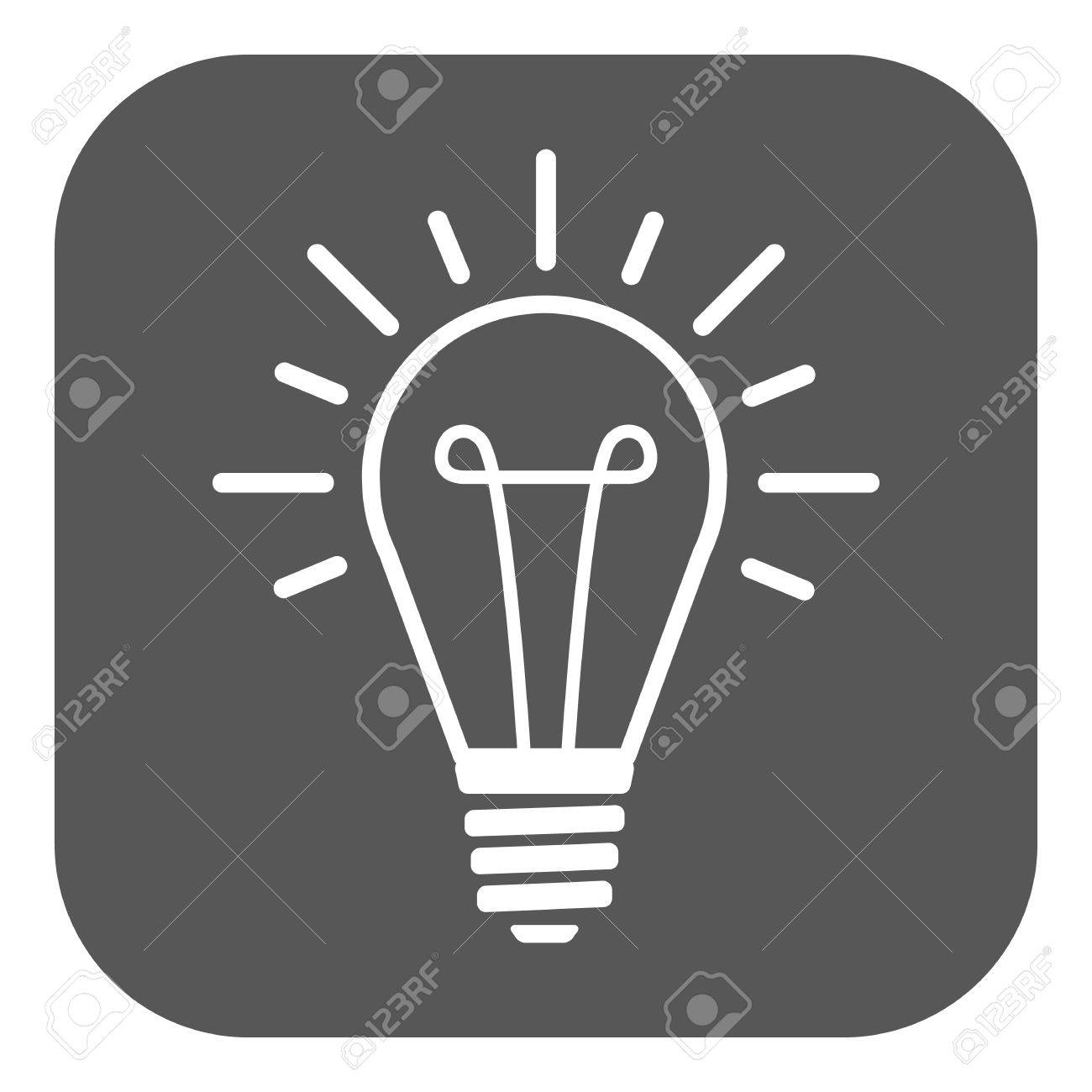 Lightbulb Icon Illumination Symbol Flat Vector Stock Vector 