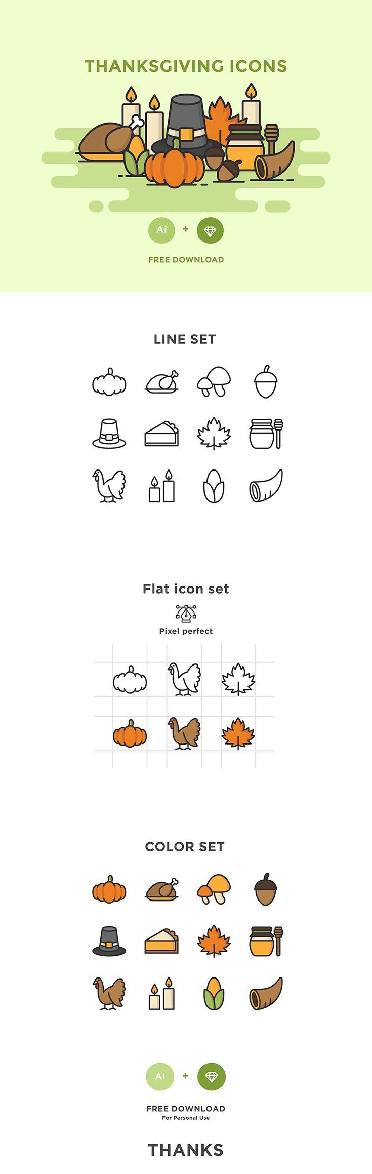 Free Thanksgiving Icons Pack | Creativetacos