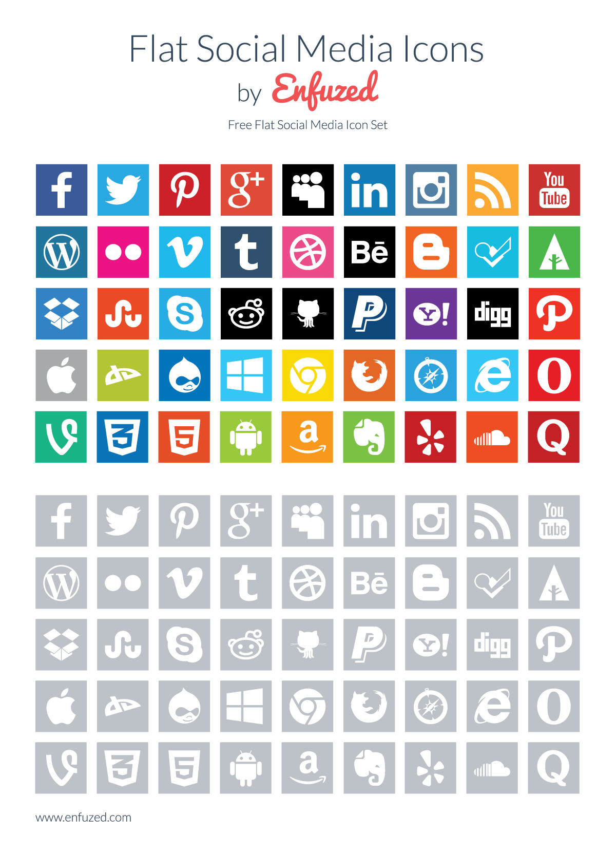 20 Popular Social Media Icons (PSD  PNG) - GraphicsFuel