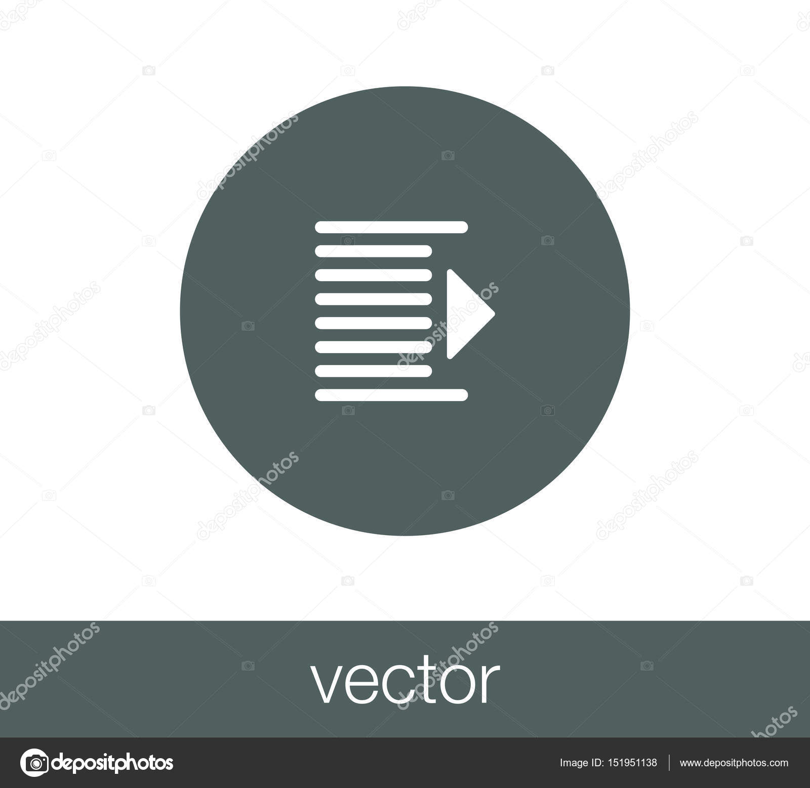 Increase Indent icon.  Stock Vector  signsandsymbols@email.com 