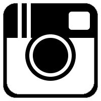 Social Media Instagram Icon  Style: Flat Circle White On Black