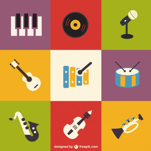 Musical Instruments Icon Set Stock Vector - Illustration: 56605060