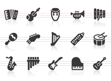 Musical Instruments Icon Set Eps10 Stock Vector - Illustration of 