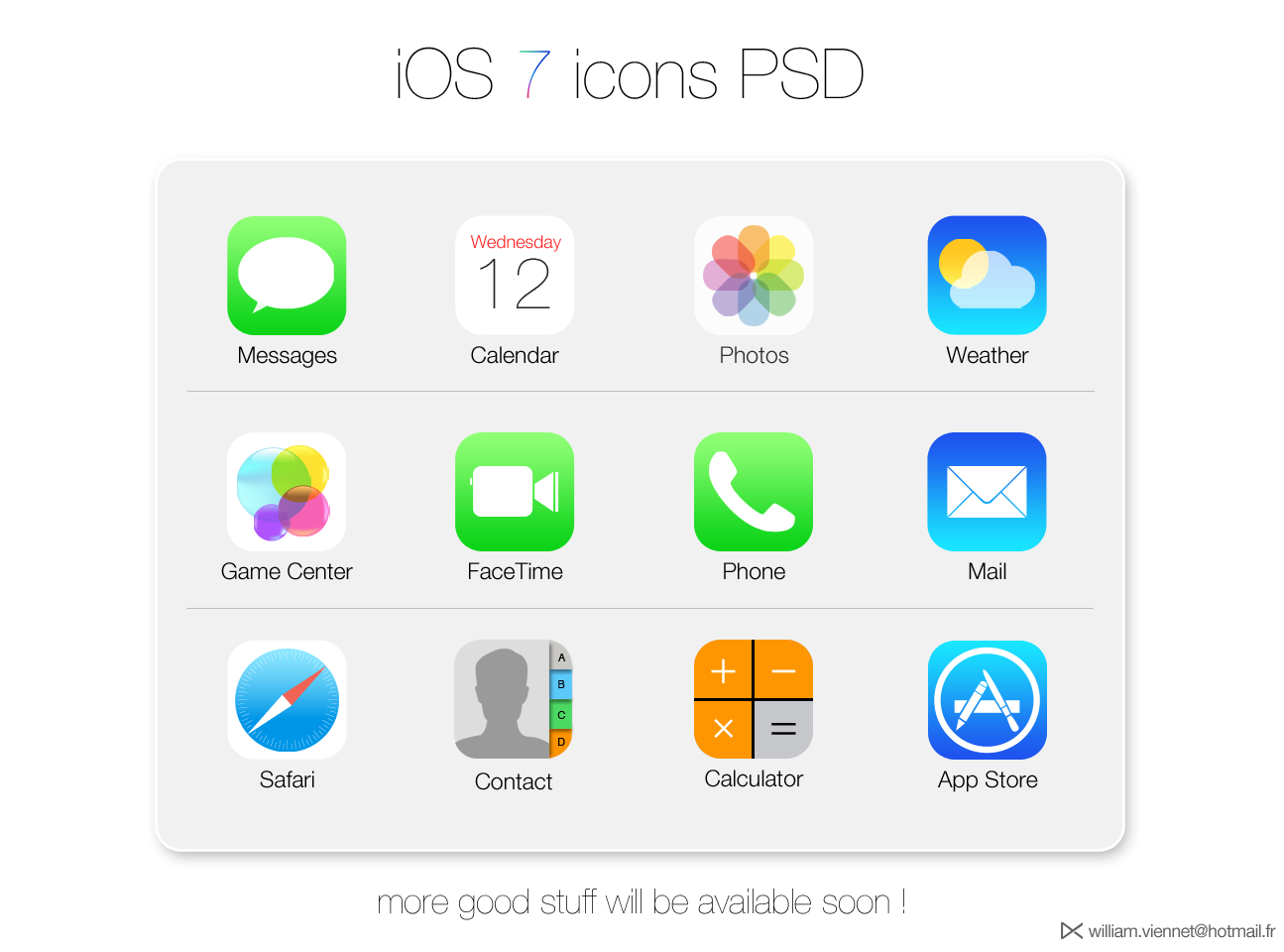iOS 7 icons PSD by WillViennet 