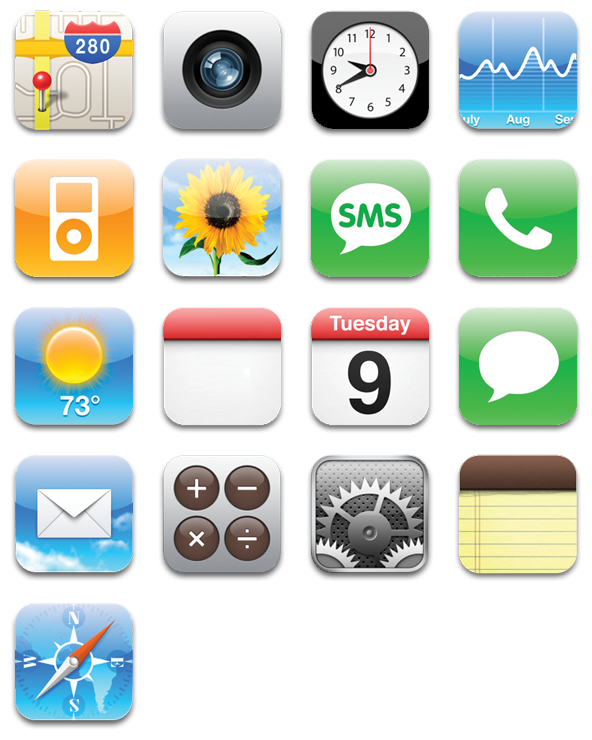 iPhone HD icons by fenixtx22 