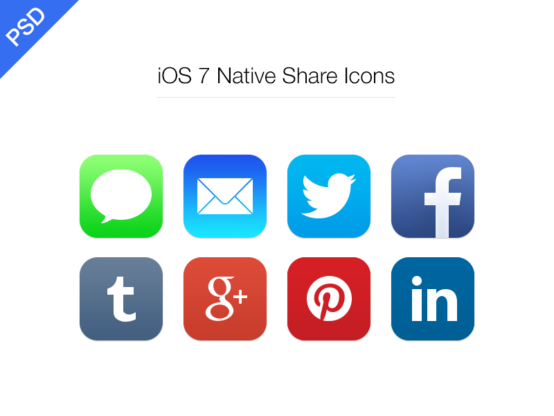 iOS 7 Native Share icon PSD by chirag dave - uijunction 