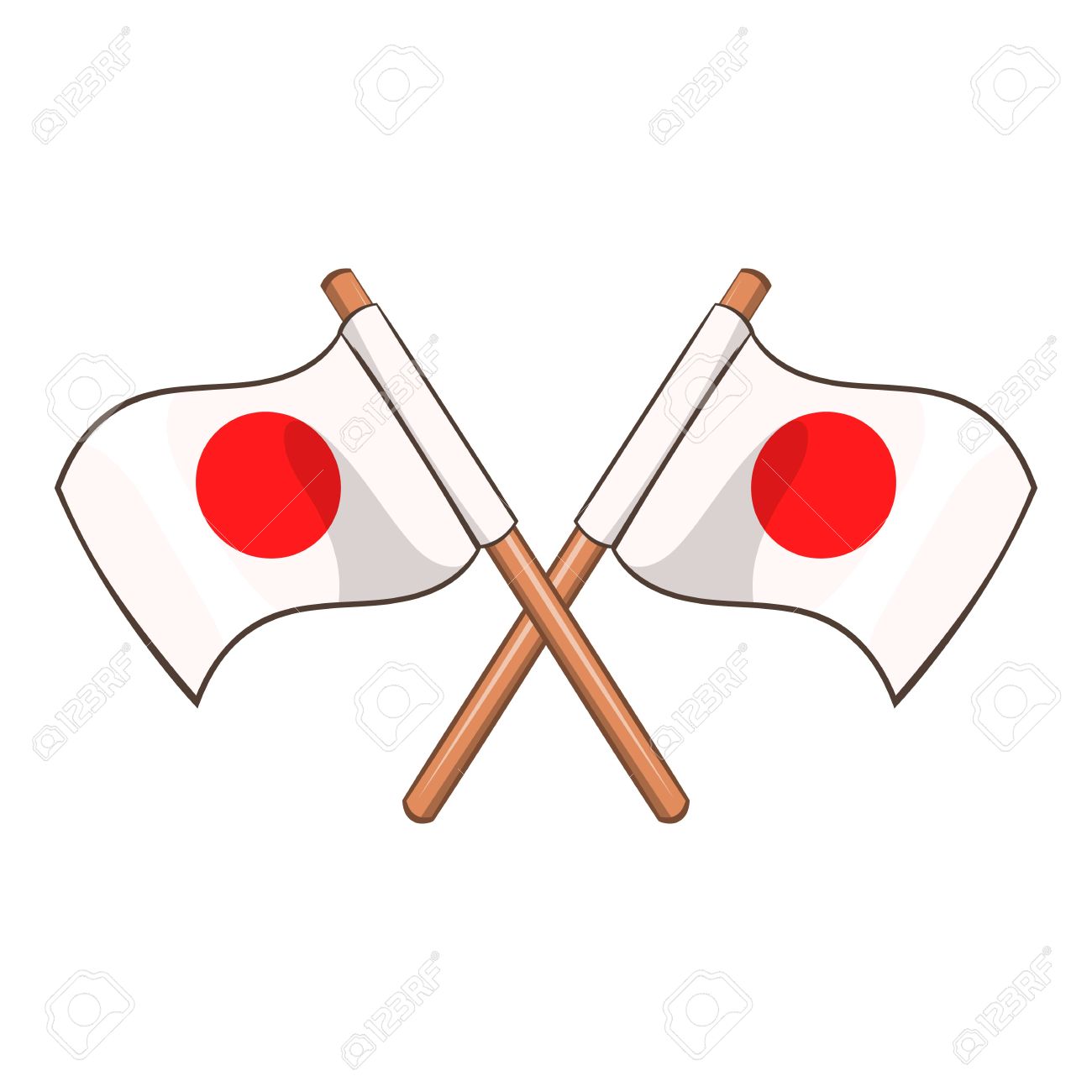 Glossy round icon. Illustration of flag of Japan