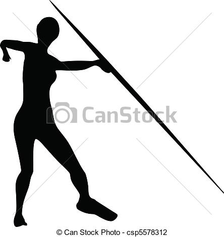 Athlete throwing javelin Throw spears icon. Photo illustration 