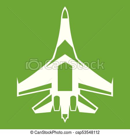 Jet fighter plane icon. Outline illustration of fighter plane 