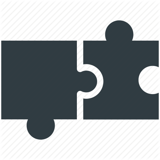 Puzzle linear icon - vector minimal jigsaw symbol or logo element 