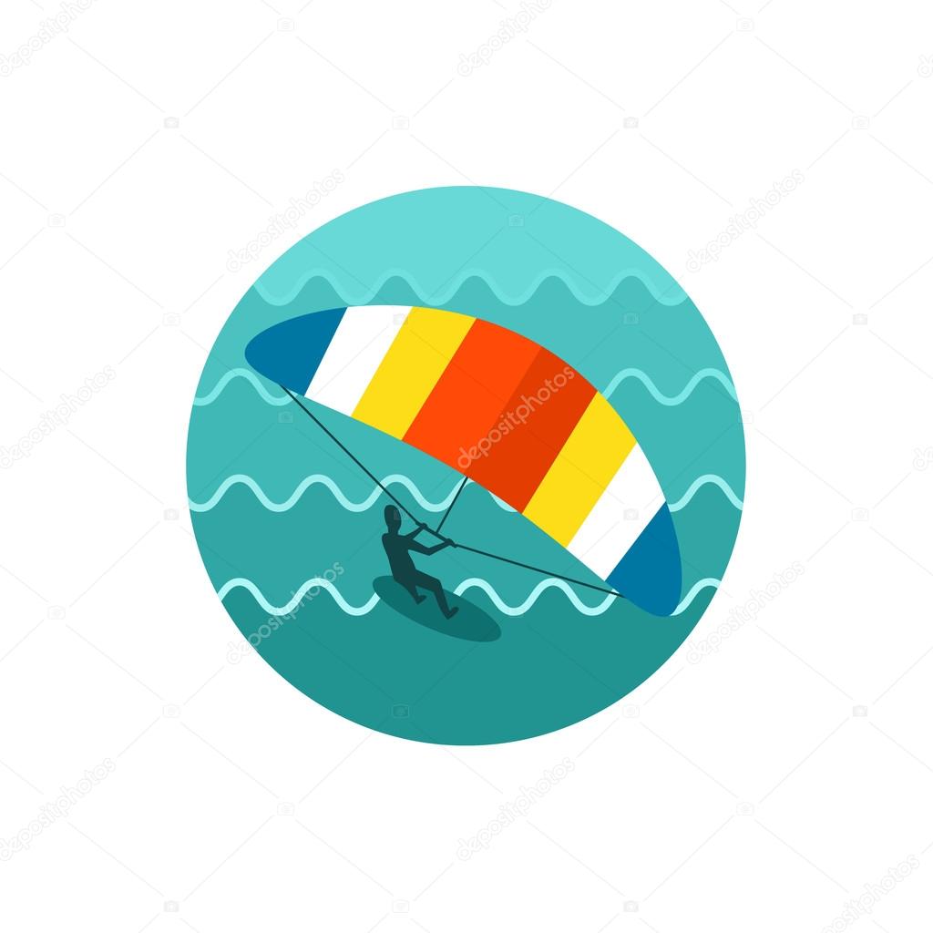 Kitesurfing Icon - free download, PNG and vector