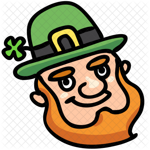 Leprechaun icon with a green hat and bushy red beard Vector | Free 